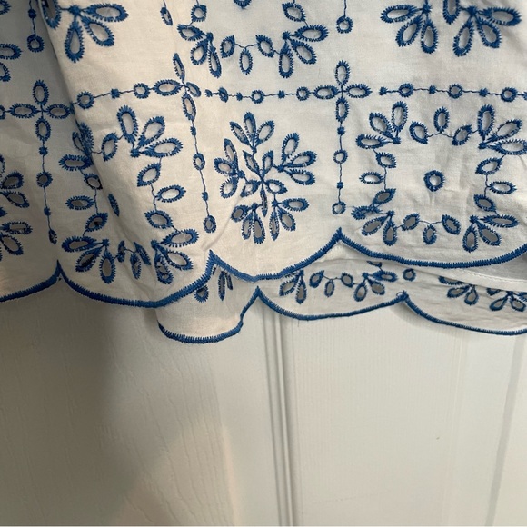 Talbots Geo Eyelet Midi Skirt in Port Blue/Multi 18 - Picture 7 of 10